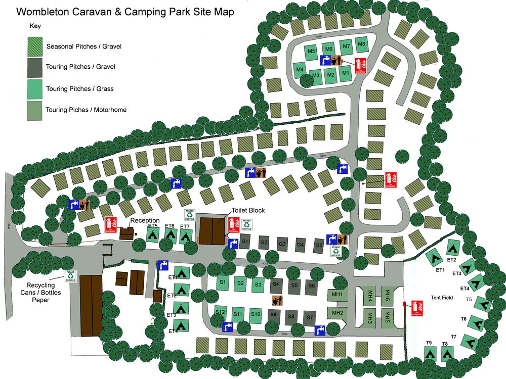 Wombleton Caravan Park Site Map
